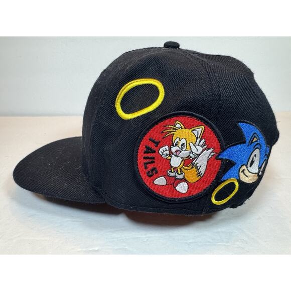Sonic the Hedgehog baseball cap hat black patch logo snapback Egg man - Picture 6 of 10